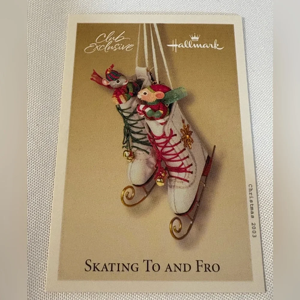HALLMARK 2003 Keepsake Ornament Club Exclusive Christmas Skating To And Fro Mice